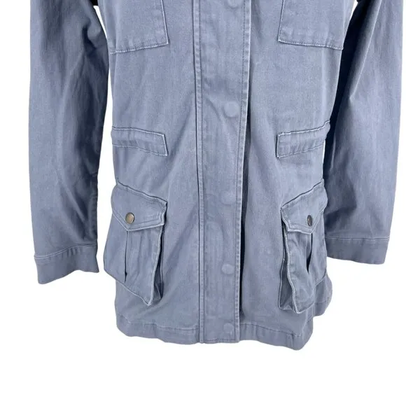 Market &amp; Spruce Hooded Utility Jacket Blue Size XS NWT