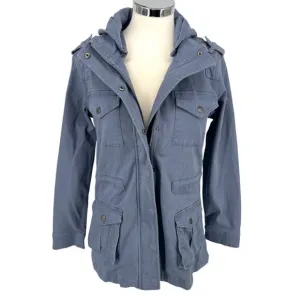 Market &amp; Spruce Hooded Utility Jacket Blue Size XS NWT