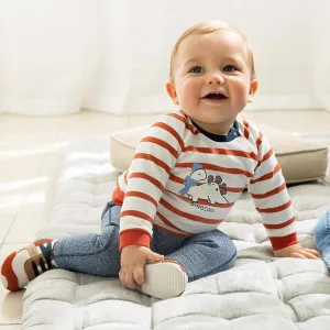 Mayoral DinoCool Striped Sweater & Blue Jogger Pants Set