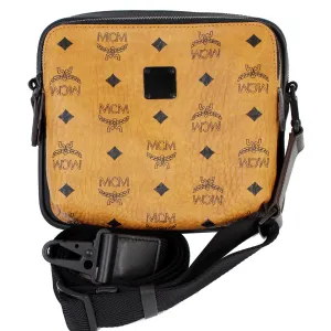 MCM 1976 Square Medium Visetos Canvas Crossbody Bag Cognac