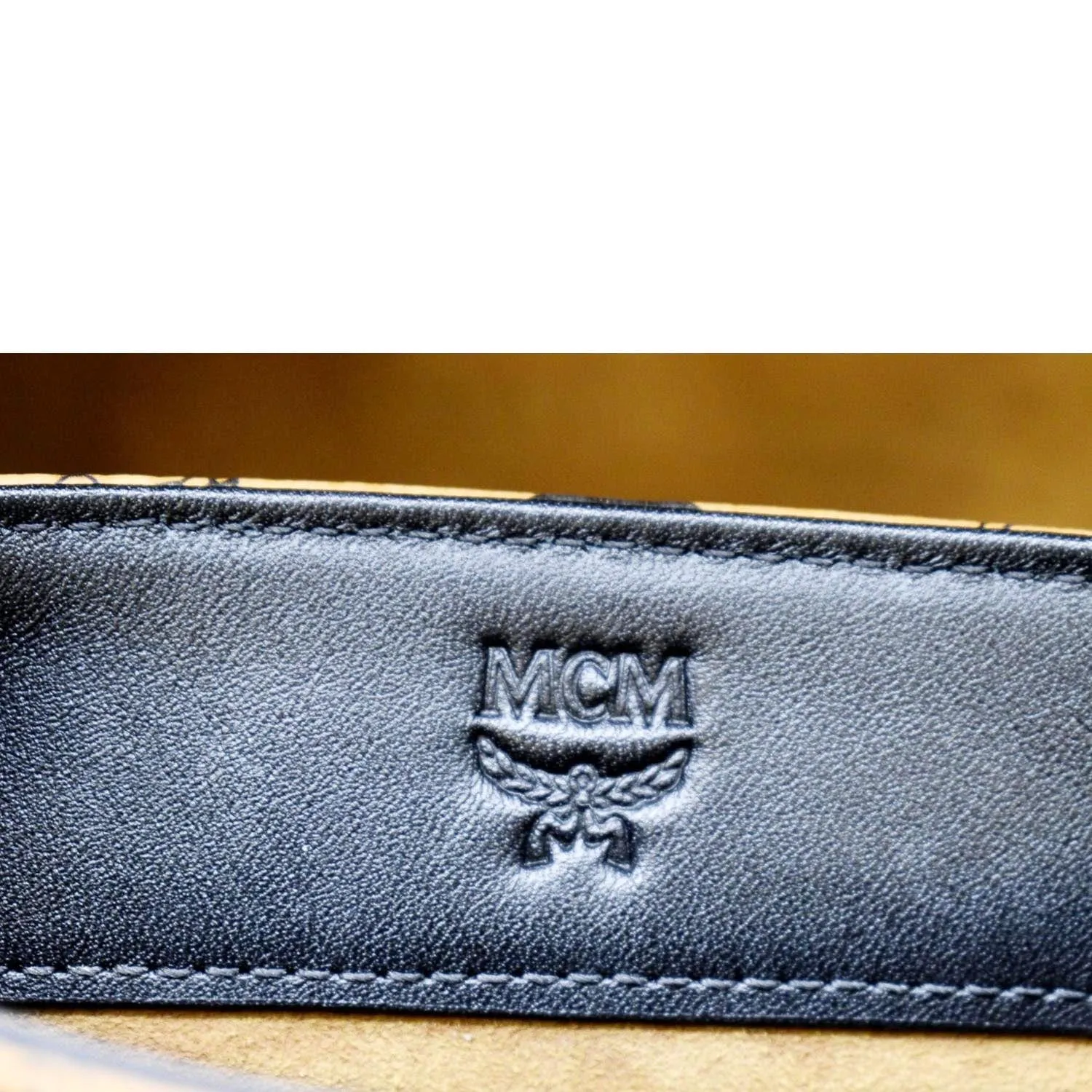 MCM Portuna Visetos Monogram Canvas Crossbody Bag Cognac