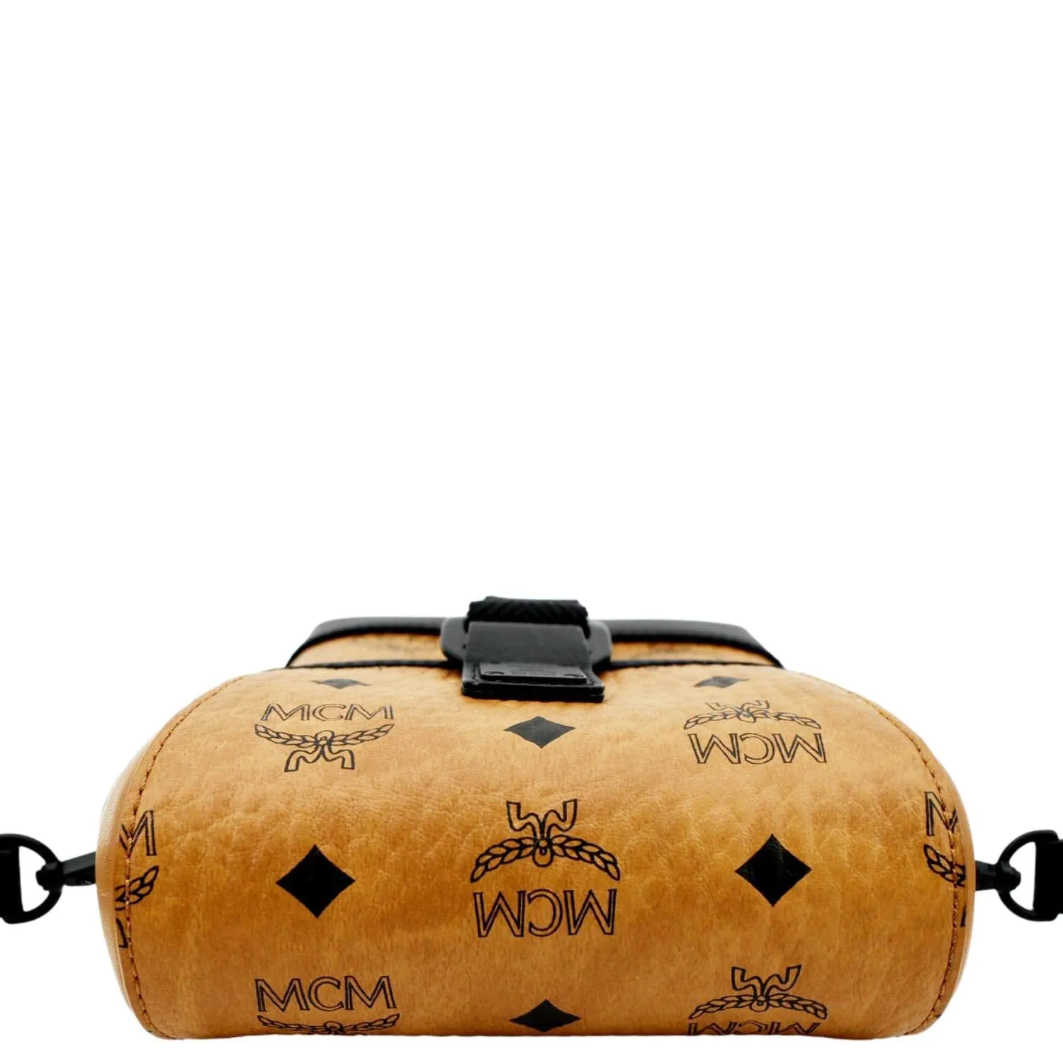 MCM Portuna Visetos Monogram Canvas Crossbody Bag Cognac