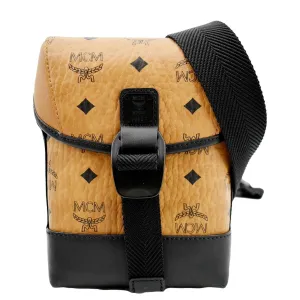 MCM Portuna Visetos Monogram Canvas Crossbody Bag Cognac