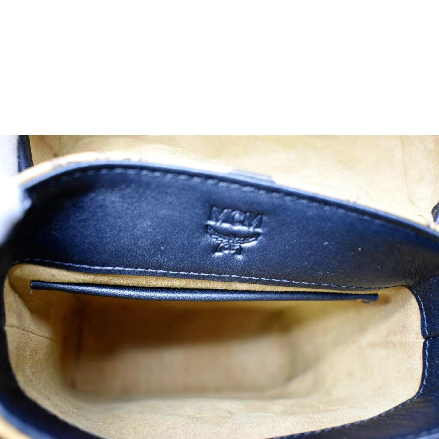 MCM Portuna Visetos Monogram Canvas Crossbody Bag Cognac