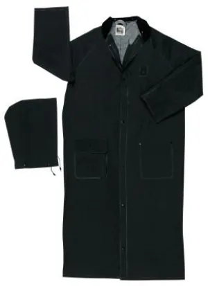 MCR Safety Classic Plus Rider Rain Coat, 0.35 mm PVC/Polyester, Black, 49 in 4X-Large, 247CX4