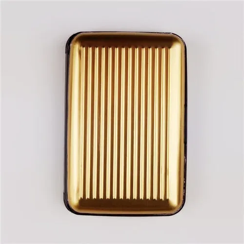 Men Aluminum Bank Card Holder Blocking Hard Case Wallet Solid Credit Card Anti-RFID Scanning Protect Card Holder