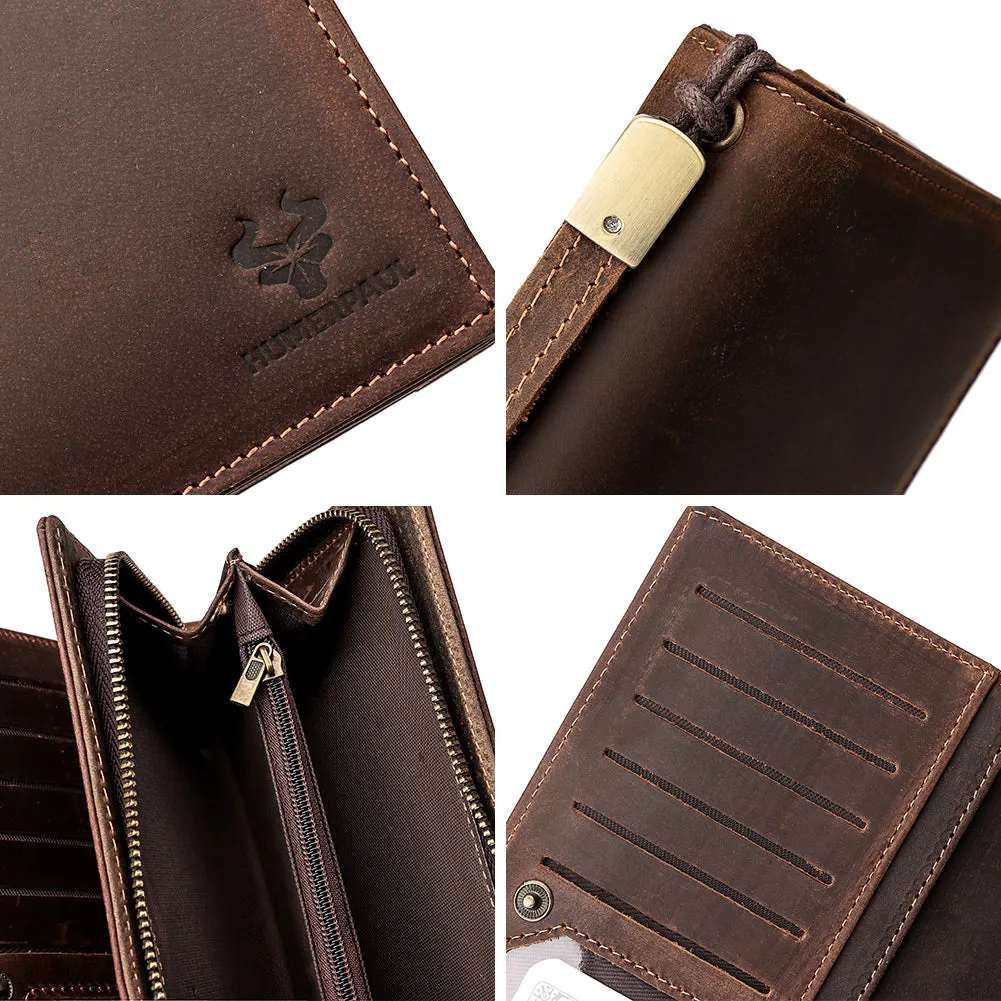 Men Wallets RFID Leather Long Clutch