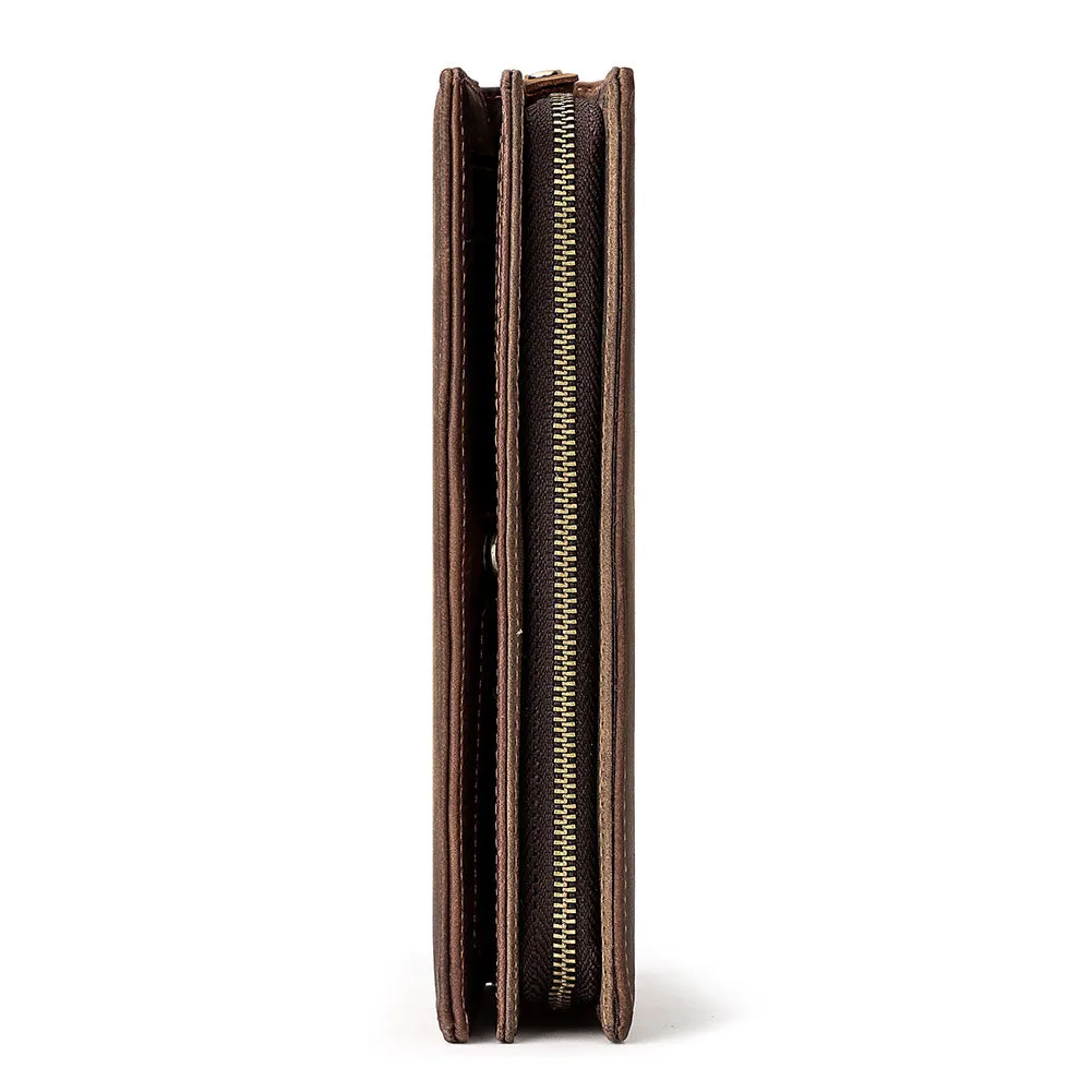 Men Wallets RFID Leather Long Clutch