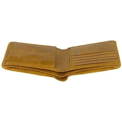 Mens Bifold Wallets RFID Protected Genuine Leather with Card Holder