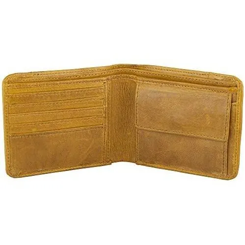 Mens Bifold Wallets RFID Protected Genuine Leather with Card Holder