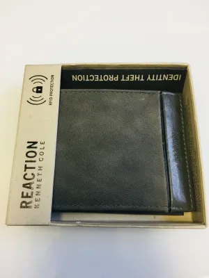Men's Kenneth Cole Reaction RFID Blocking Billfold Wallet, Grey! Retails $55 