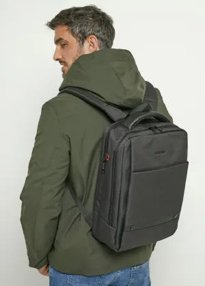 Men's multi-pocket zipped backpack