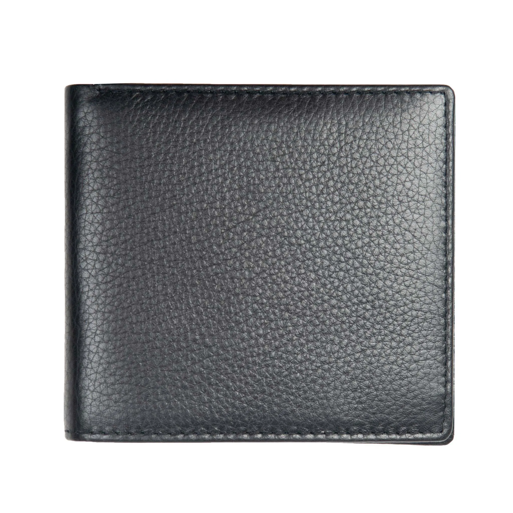 Men's Slim Pebble Grain Leather Bifold Wallet with RFID Blocking
