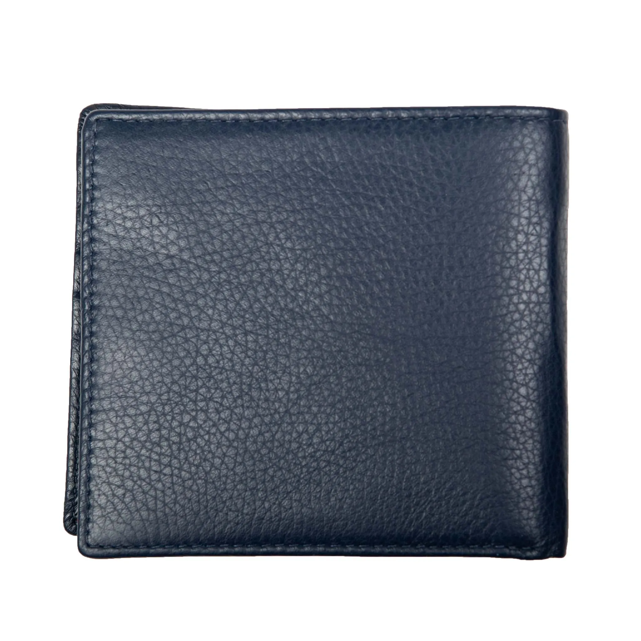 Men's Slim Pebble Grain Leather Bifold Wallet with RFID Blocking