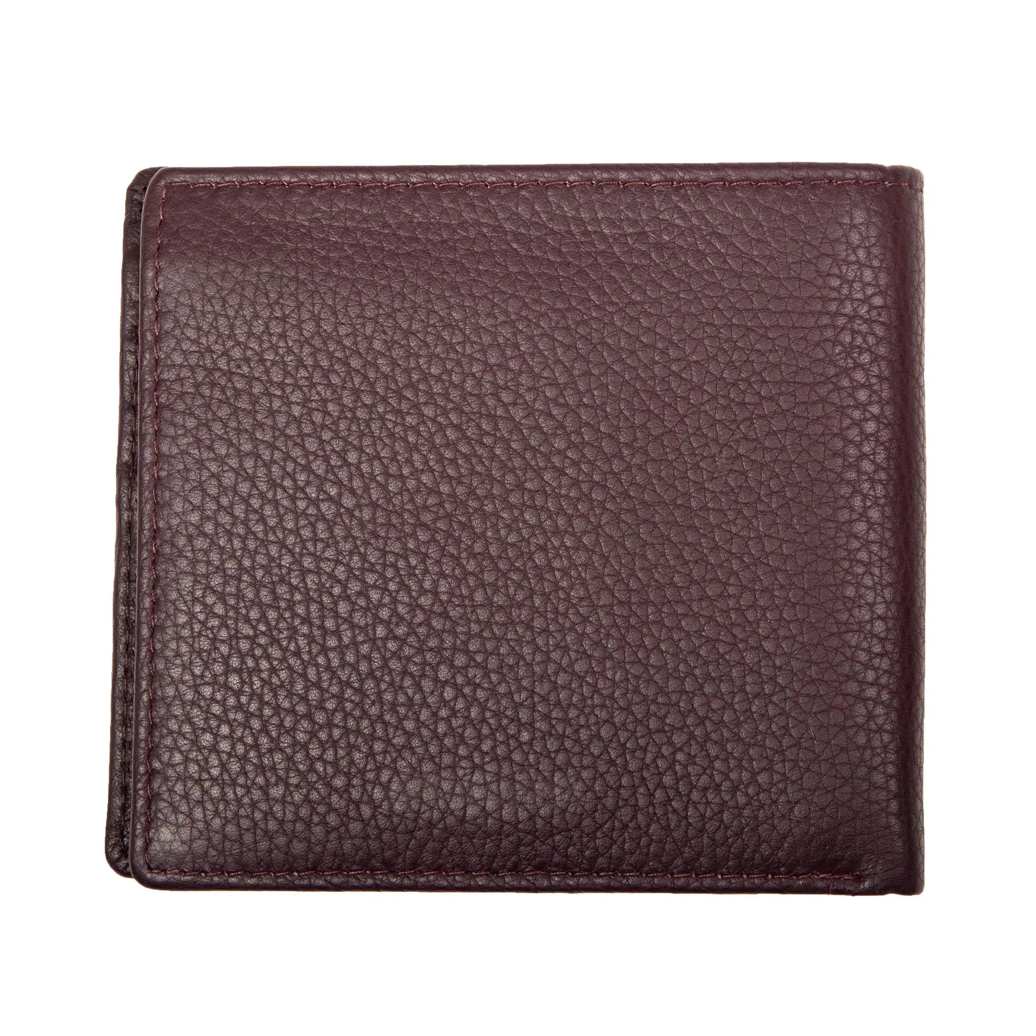 Men's Slim Pebble Grain Leather Bifold Wallet with RFID Blocking