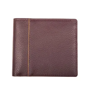 Men's Slim Pebble Grain Leather Bifold Wallet with RFID Blocking