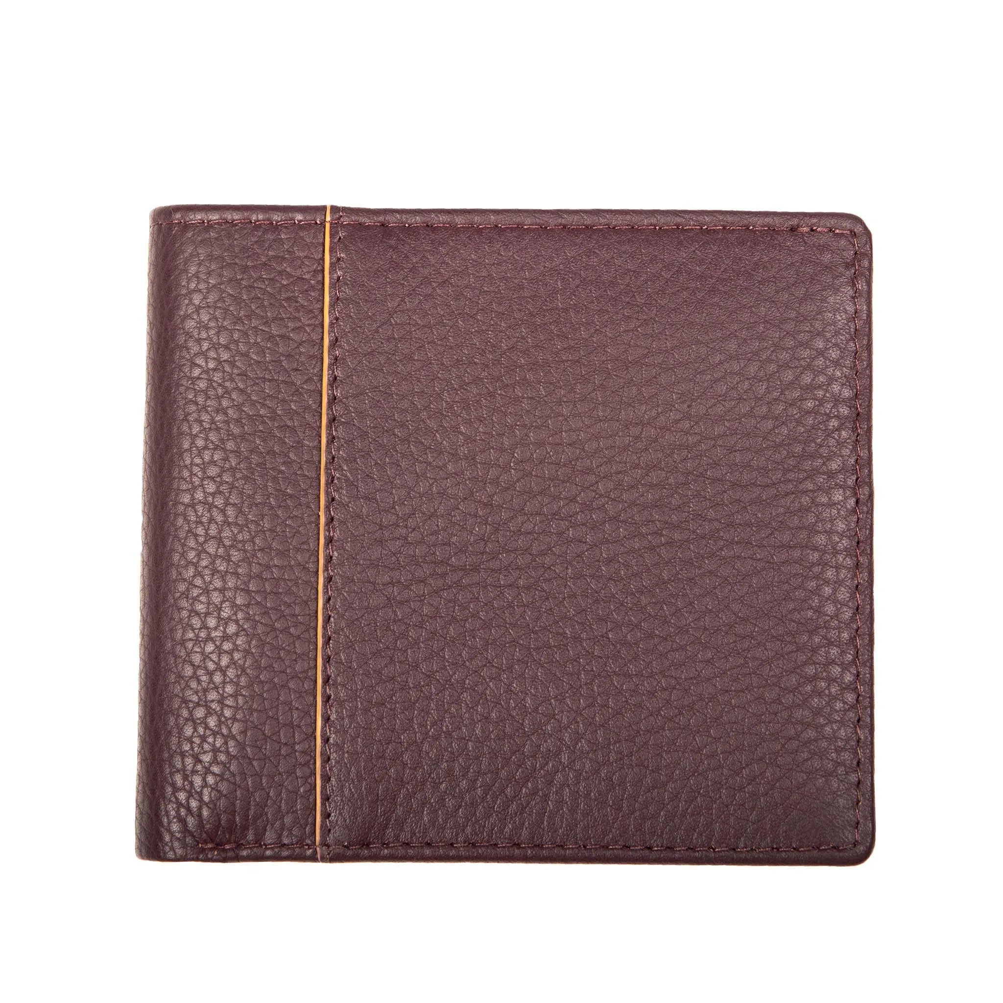 Men's Slim Pebble Grain Leather Bifold Wallet with RFID Blocking