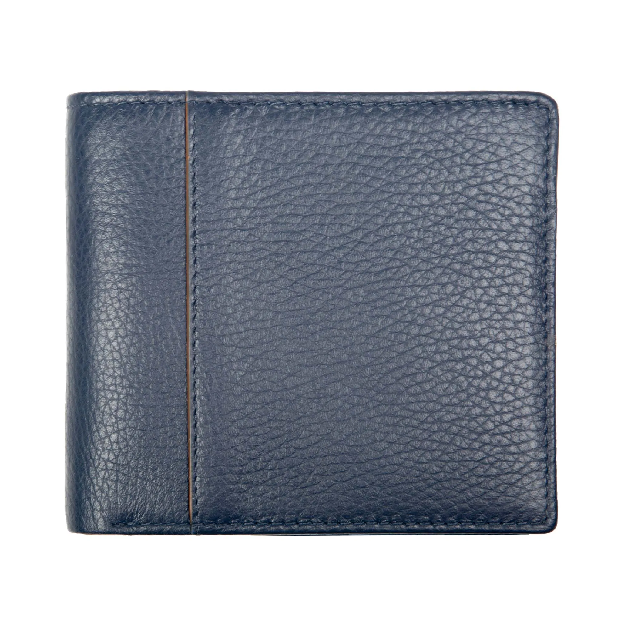 Men's Slim Pebble Grain Leather Bifold Wallet with RFID Blocking