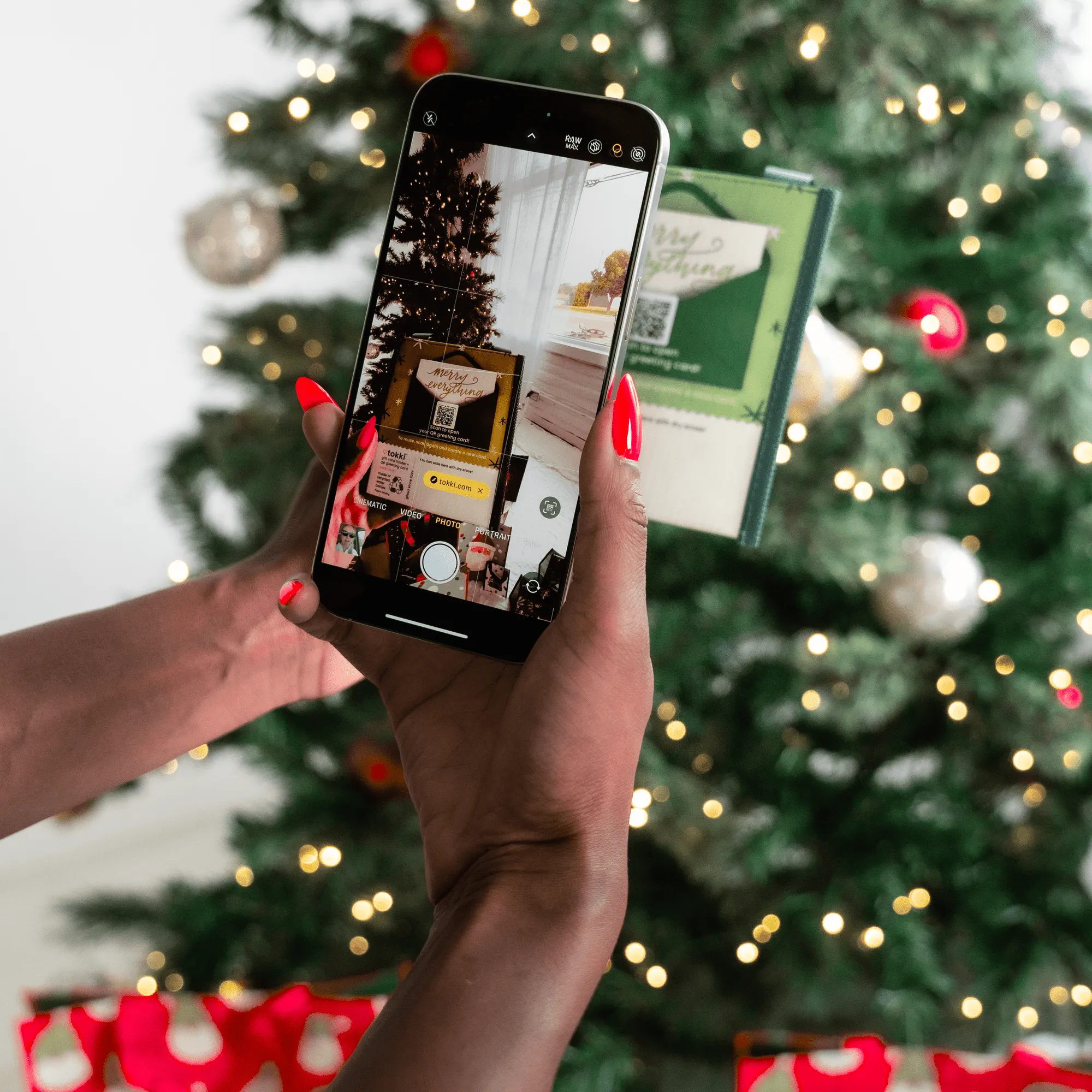 Merry Everything | Reusable Gift Gift Card Holder   QR Greeting Card