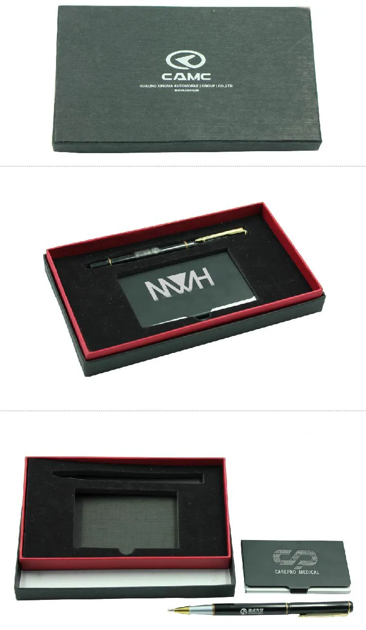Metal Name Card Holder And Pen Set