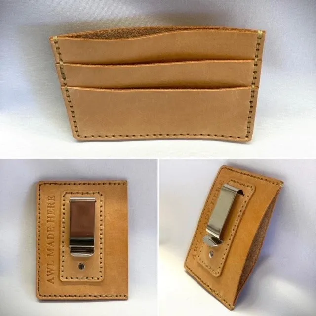 Money Clip Wallet, Black or Natural