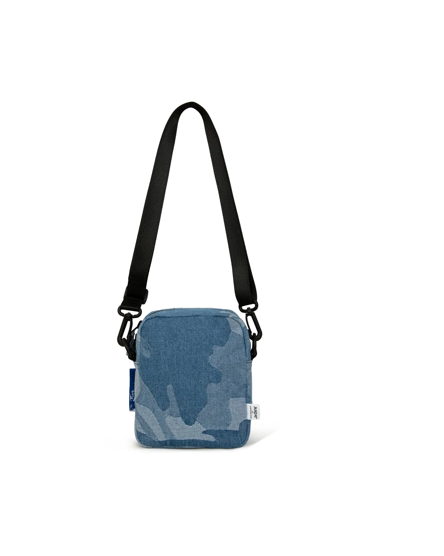 Moonface embroidered camo denim pouch