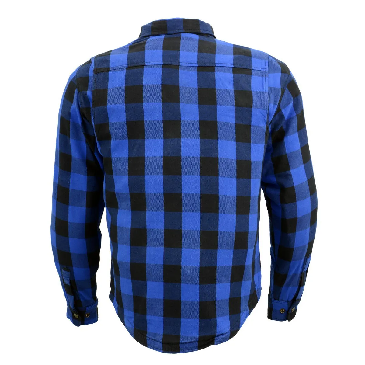 MPM1634 Men's Plaid Flannel Biker Shirt with CE Approved Armor - Reinforced w/ Aramid Fiber