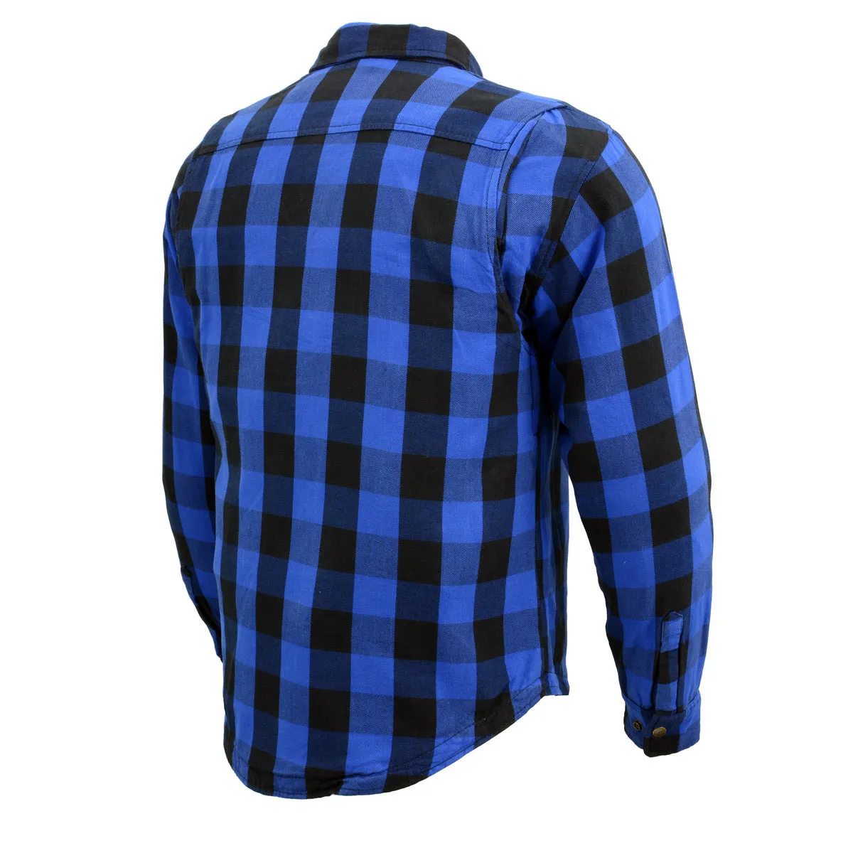 MPM1634 Men's Plaid Flannel Biker Shirt with CE Approved Armor - Reinforced w/ Aramid Fiber