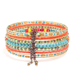 MULTICOLOR BEADS  STRETCH BRACELET #BR81137 MULTI (SE11)