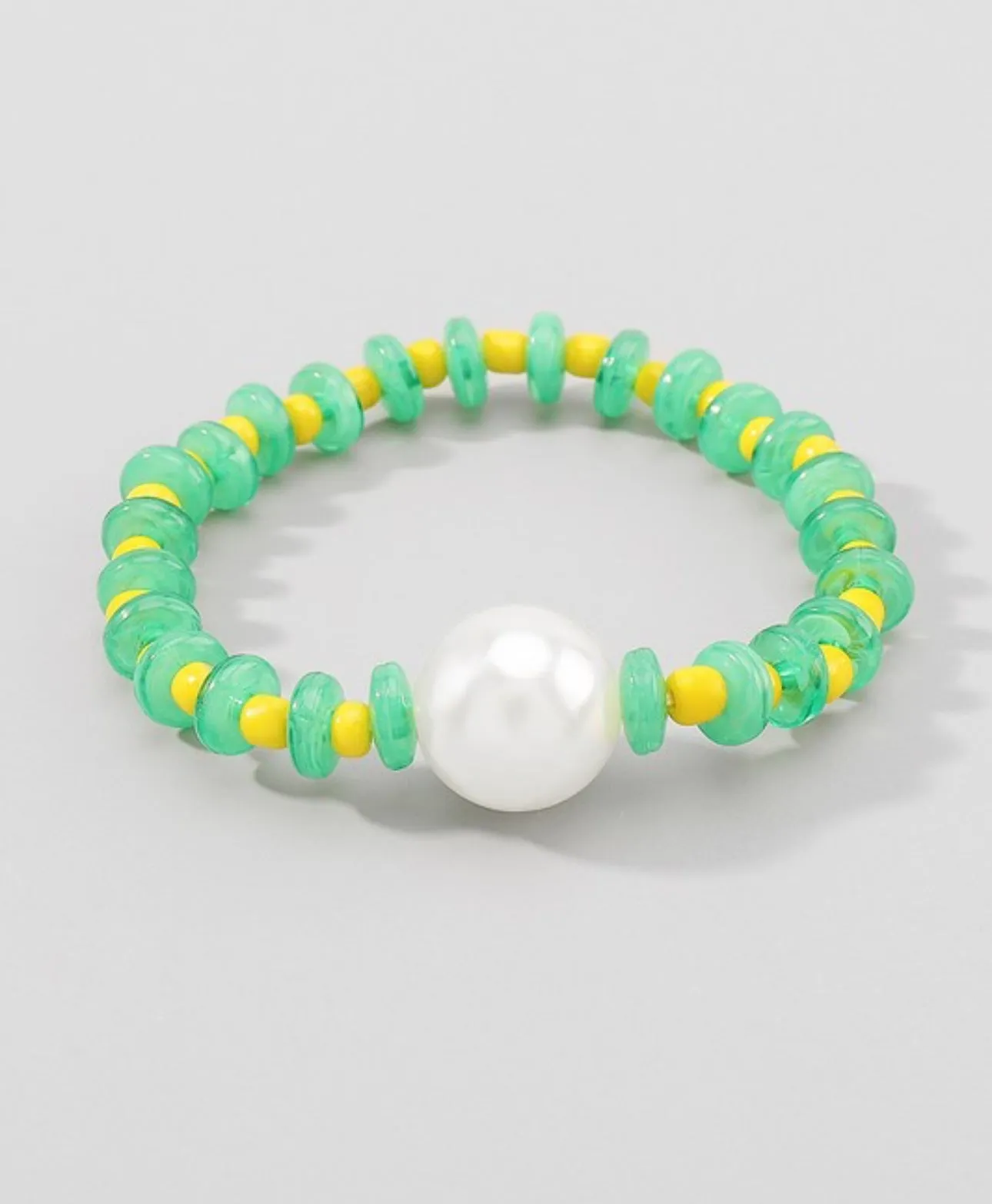 Multicolor Big Pearl Beaded Stretch Bracelet 5 Colors