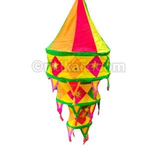 Multicolor Cloth Hanging Pipili Lampshade Applique - 3 steps(Orange,Red,Green,Yellow)