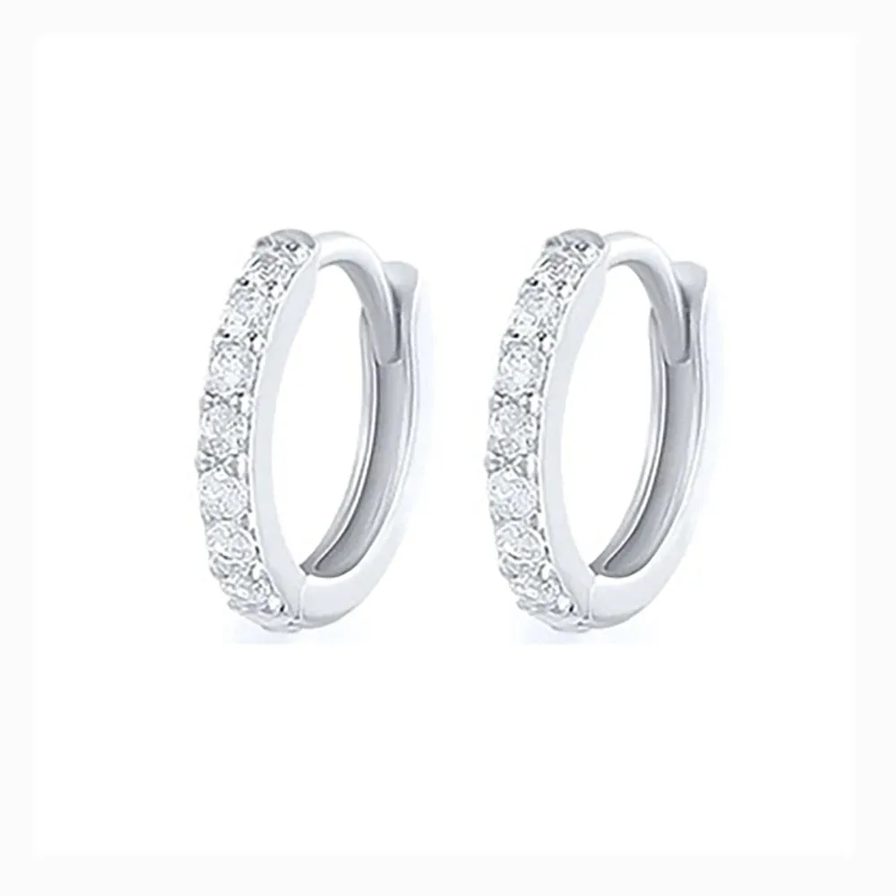 Multicolor Crystal Zirconia Hoop Earrings Stainless Steel Cartilage Helix Tragus Piercing