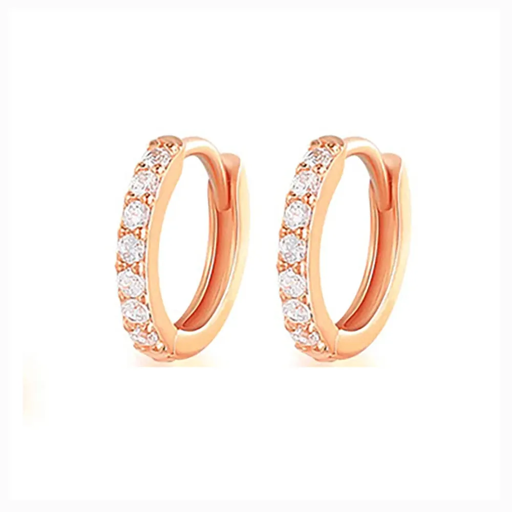 Multicolor Crystal Zirconia Hoop Earrings Stainless Steel Cartilage Helix Tragus Piercing