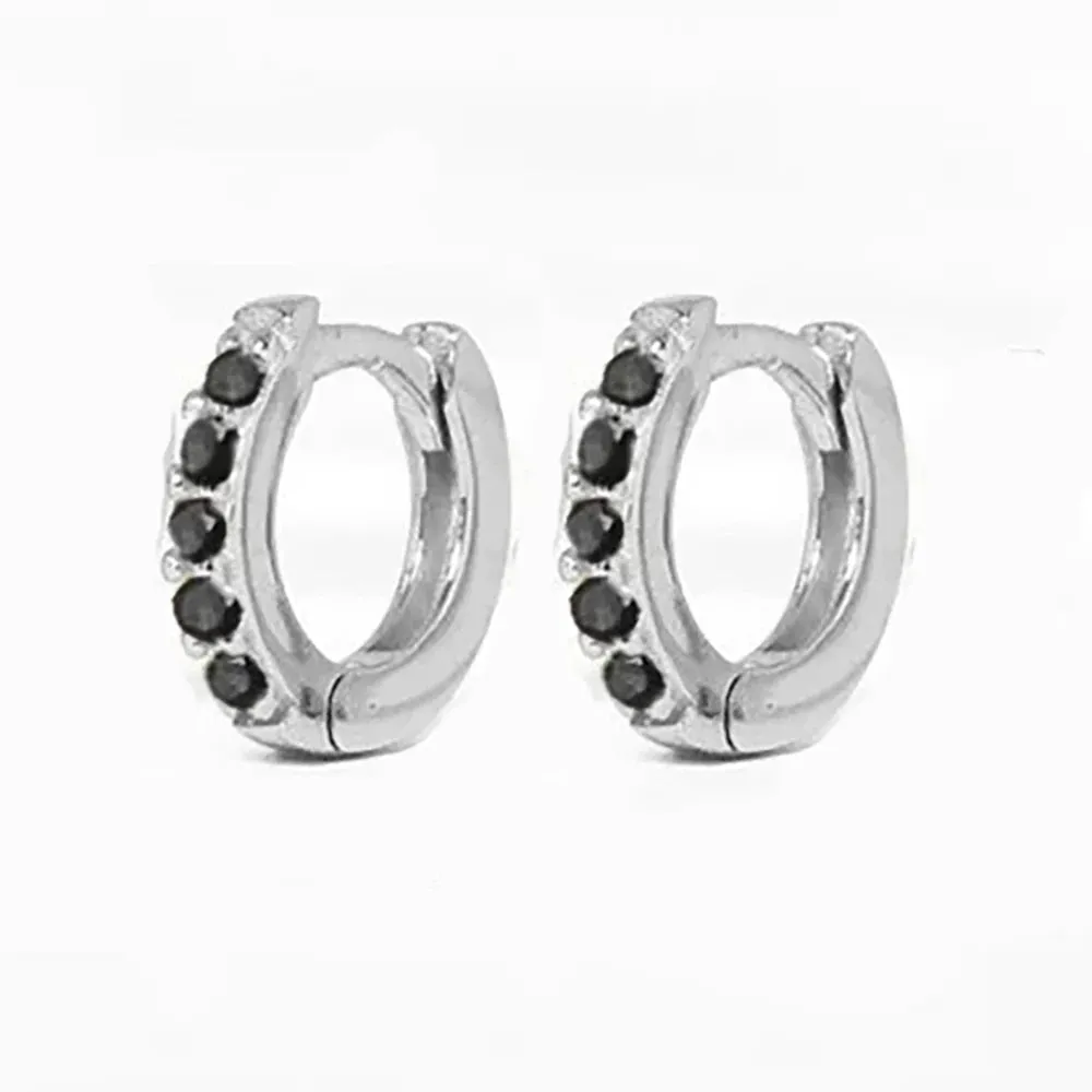 Multicolor Crystal Zirconia Hoop Earrings Stainless Steel Cartilage Helix Tragus Piercing