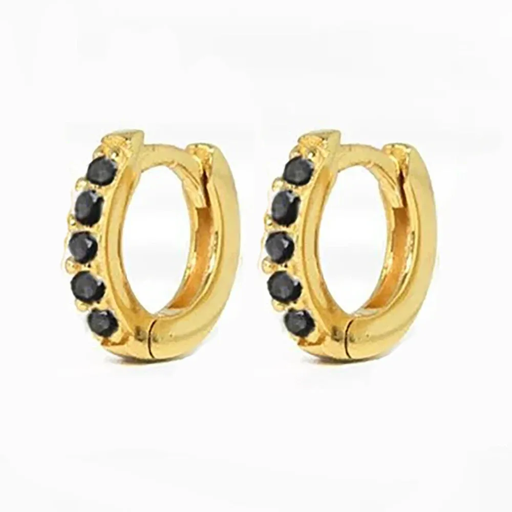 Multicolor Crystal Zirconia Hoop Earrings Stainless Steel Cartilage Helix Tragus Piercing