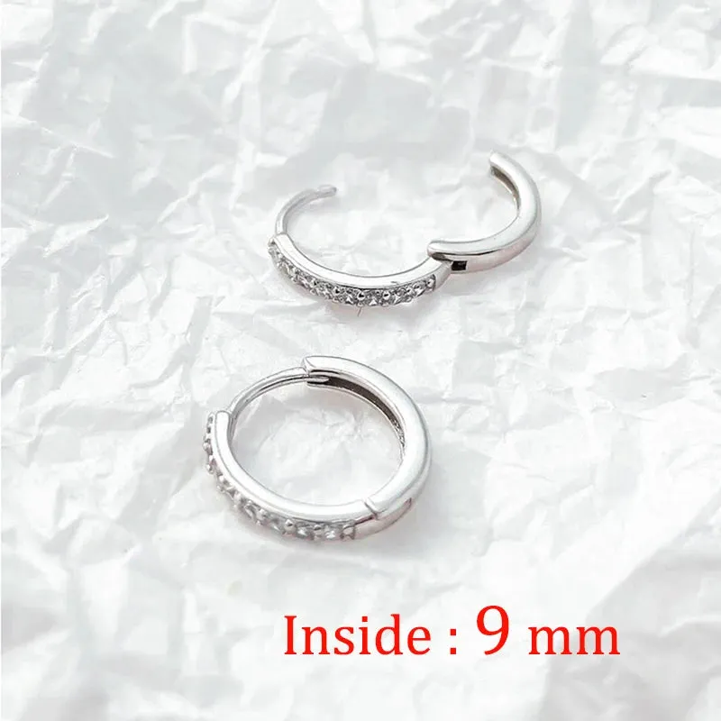 Multicolor Crystal Zirconia Hoop Earrings Stainless Steel Cartilage Helix Tragus Piercing