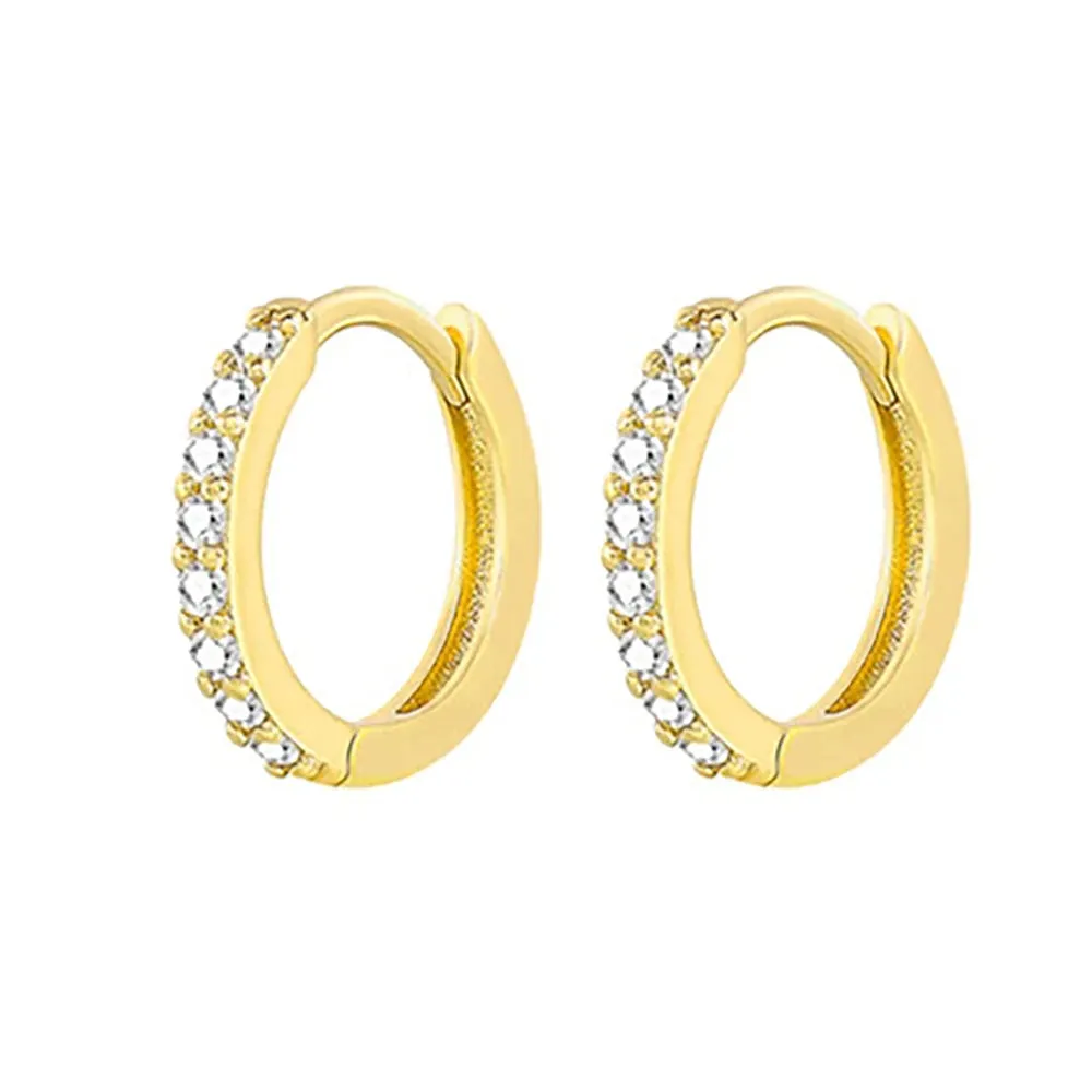 Multicolor Crystal Zirconia Hoop Earrings Stainless Steel Cartilage Helix Tragus Piercing