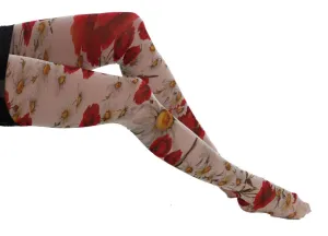 Multicolor Daisy Floral Print Stockings Tights