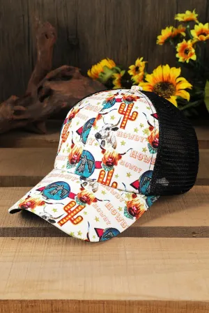 Multicolor Graffiti Bar Crossed Baseball Cap