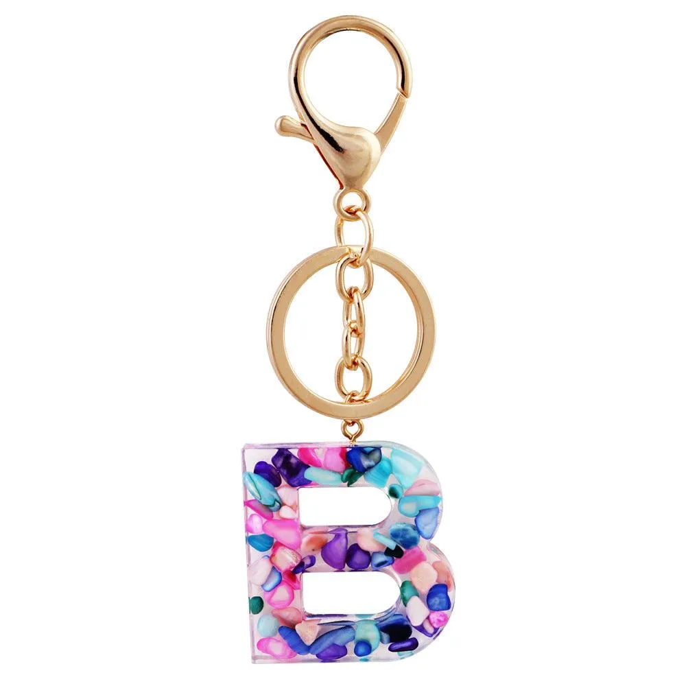 Multicolor Letter Keychain