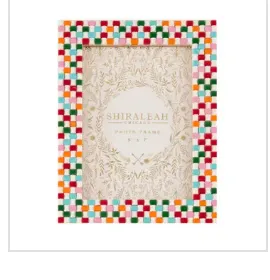 Multicolor Mosaic Checkered Picture Frame, 5"x7"