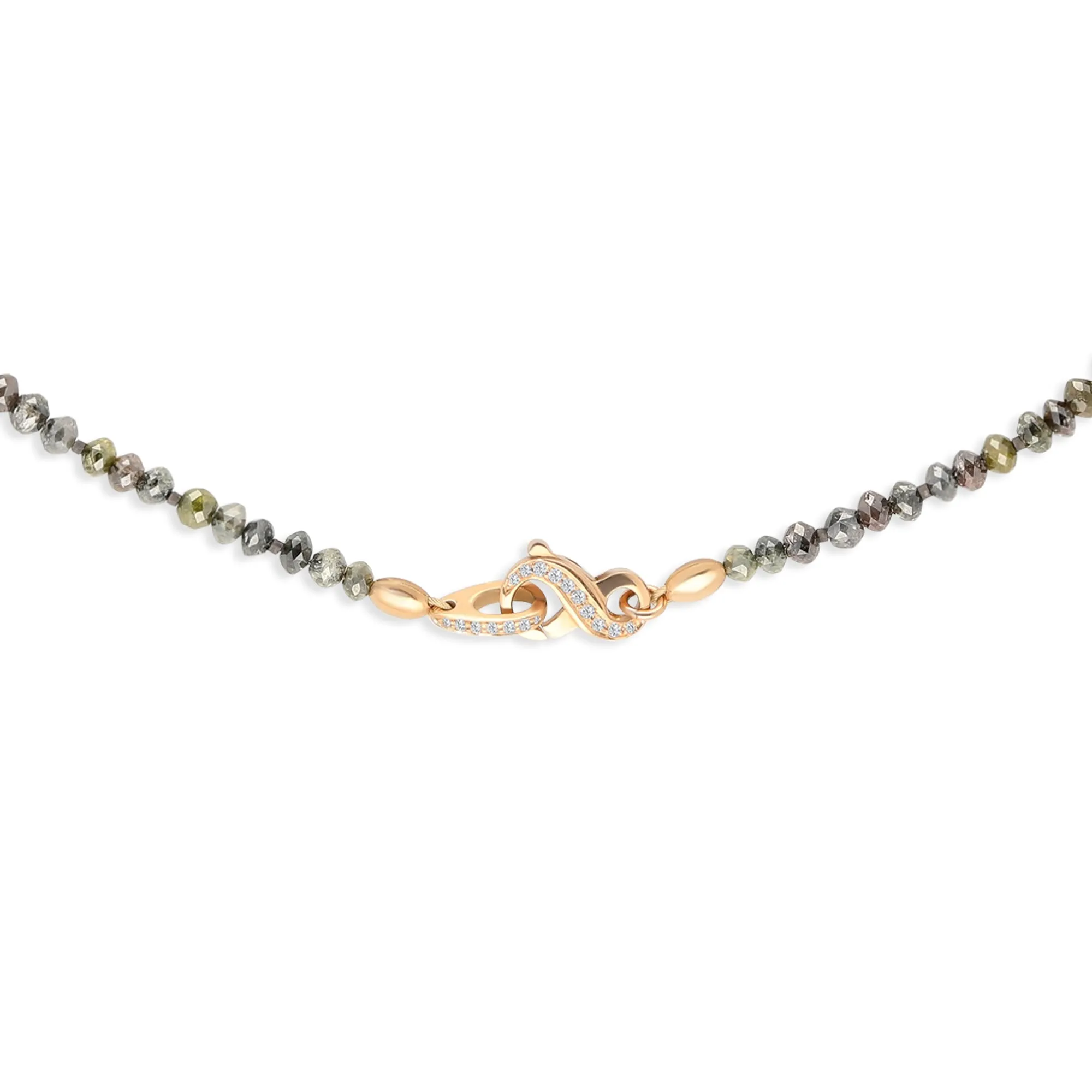 Multicolored Diamond Beaded Necklace - 89 Carat