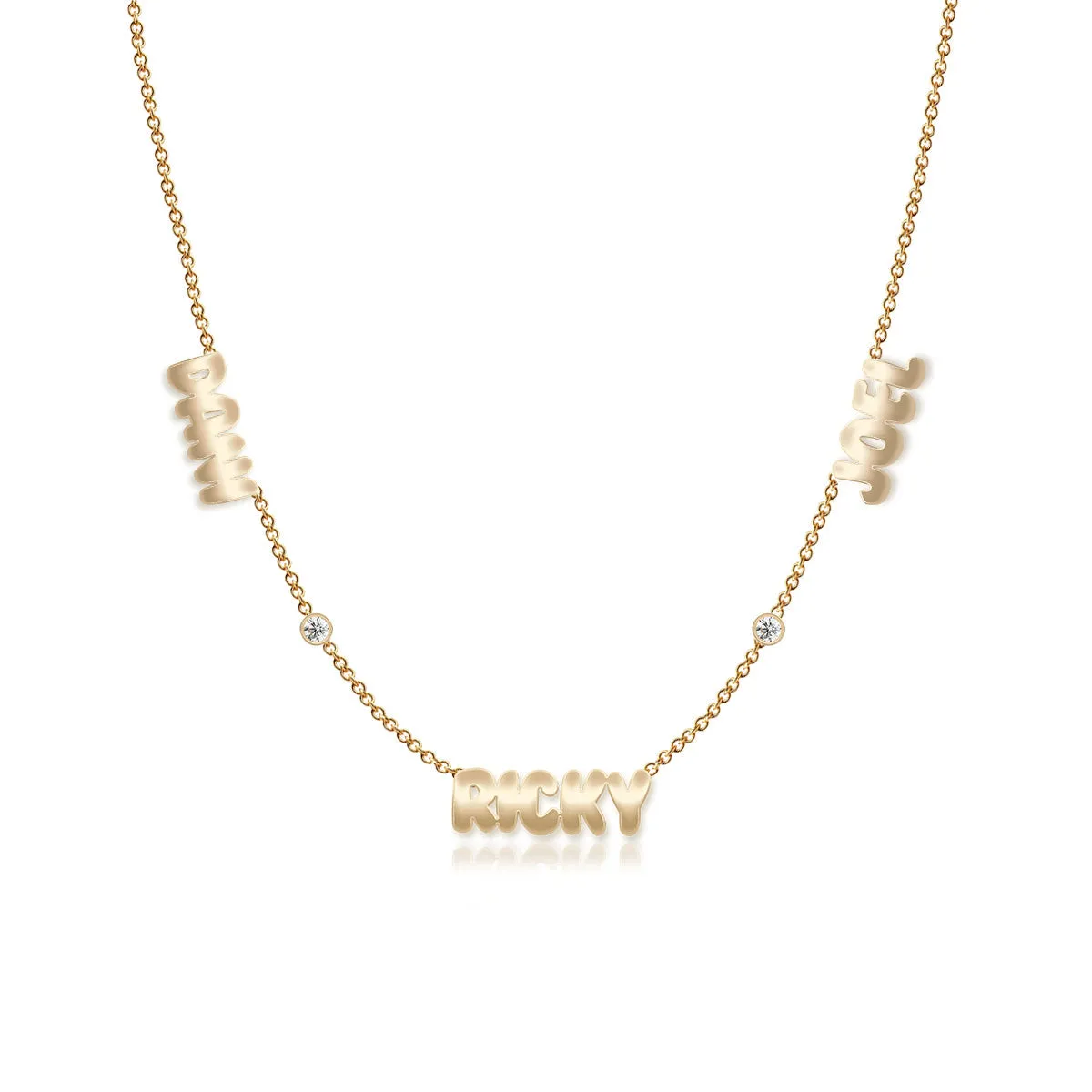 Multiple Handwriting Names Necklace