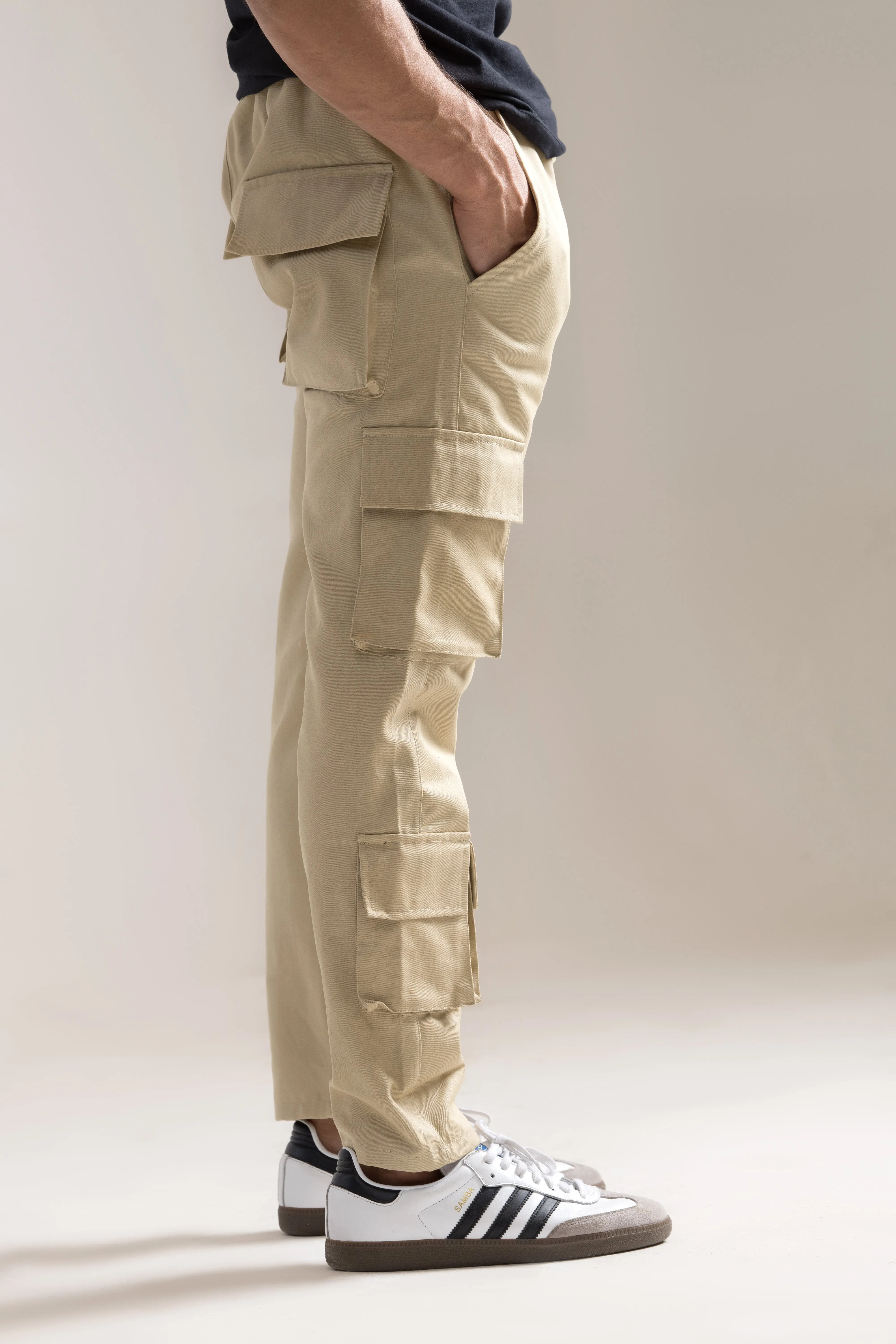 Multiple Pockets Cargo- Beige