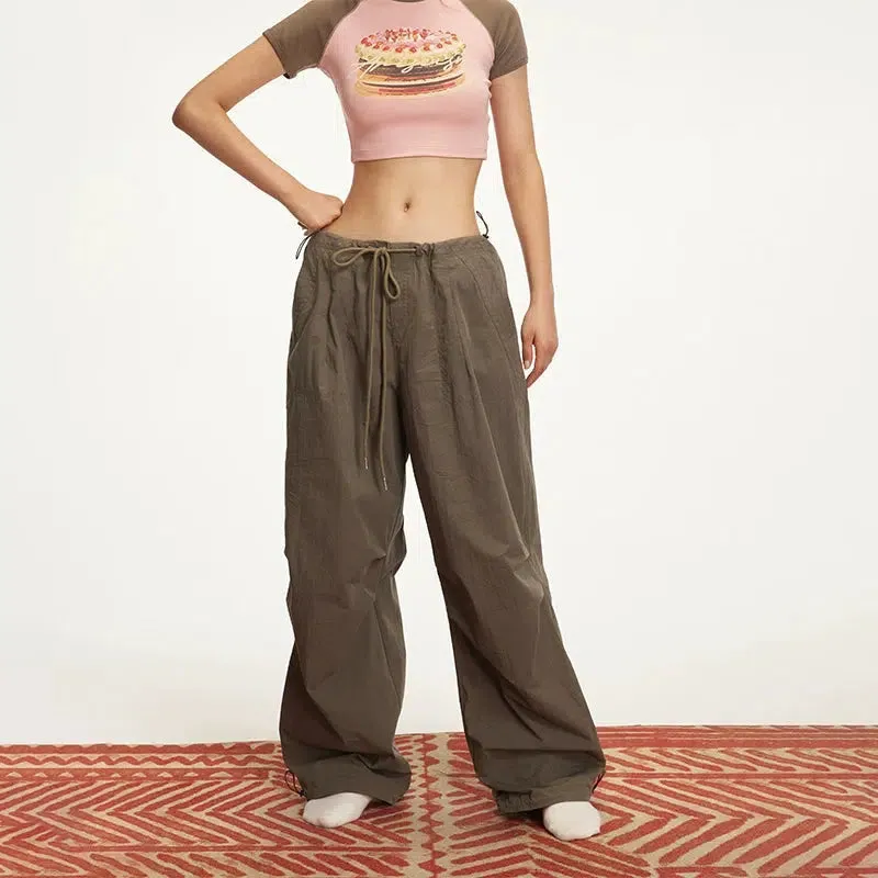 Multiple Pockets Drawstring Cargo Pants