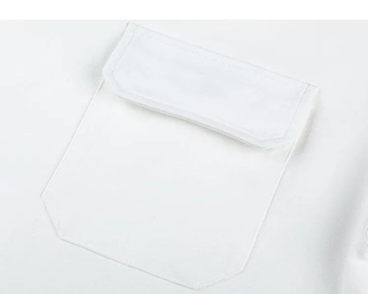 Multiple Pockets Drop Shoulder T-shirt