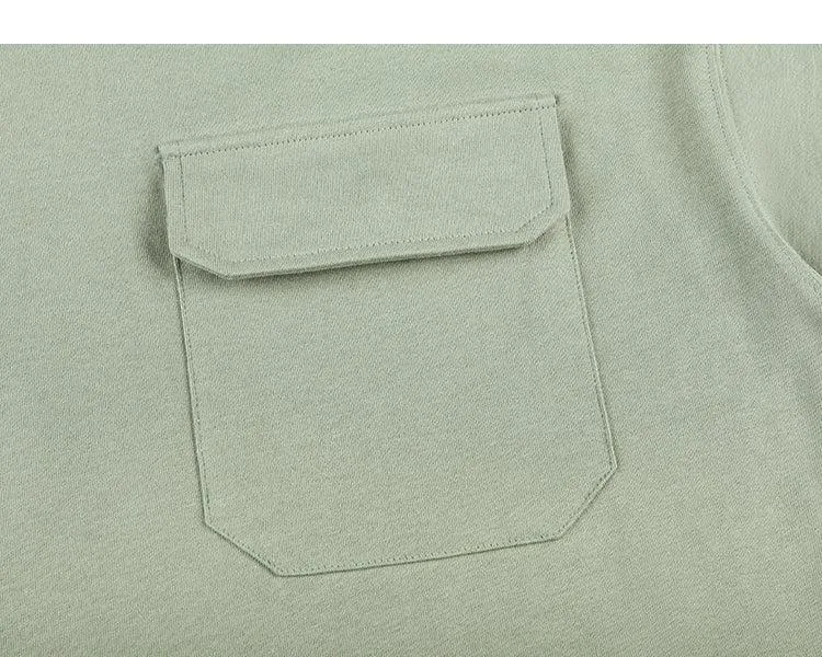 Multiple Pockets Drop Shoulder T-shirt