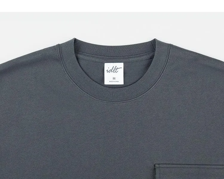 Multiple Pockets Drop Shoulder T-shirt