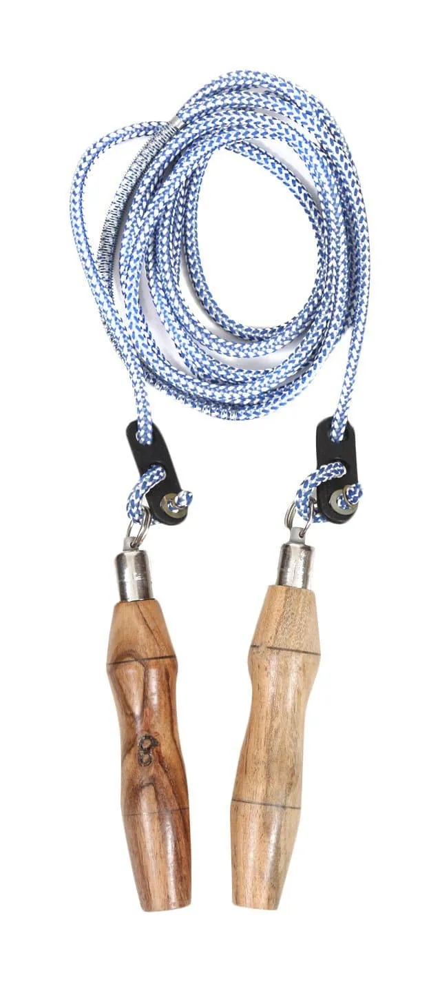 Myspoga 6 Feet 910 Skipping Rope For Workout | Wooden Handle PVC And Nylon Twisted Rope Smooth With Bush Bearing (Multicolor)