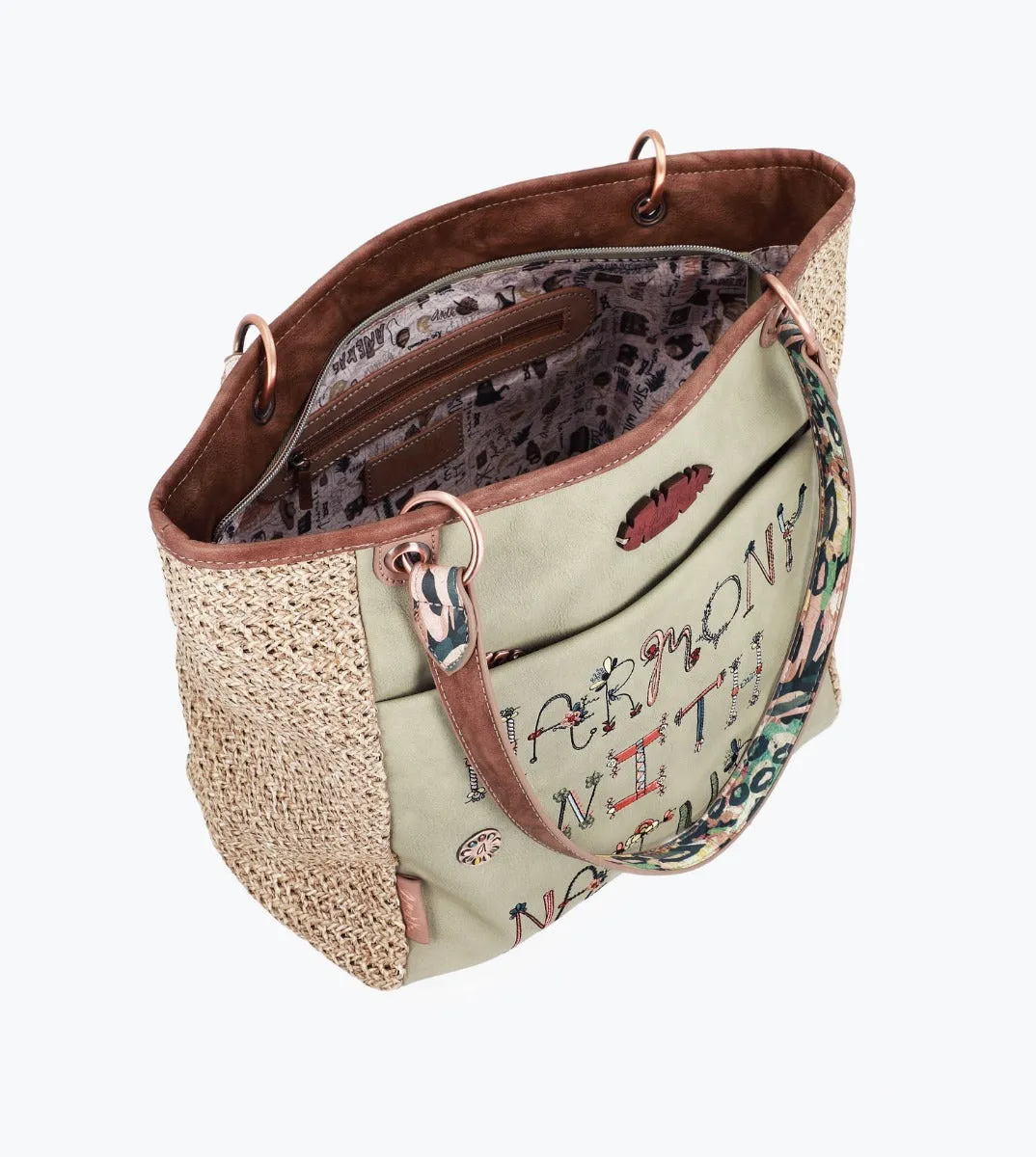 Nature raffia shopping bag